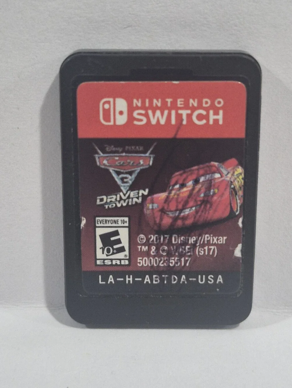 Nintendo Switch Red and Black Cars 3: Driven to Win Game Card